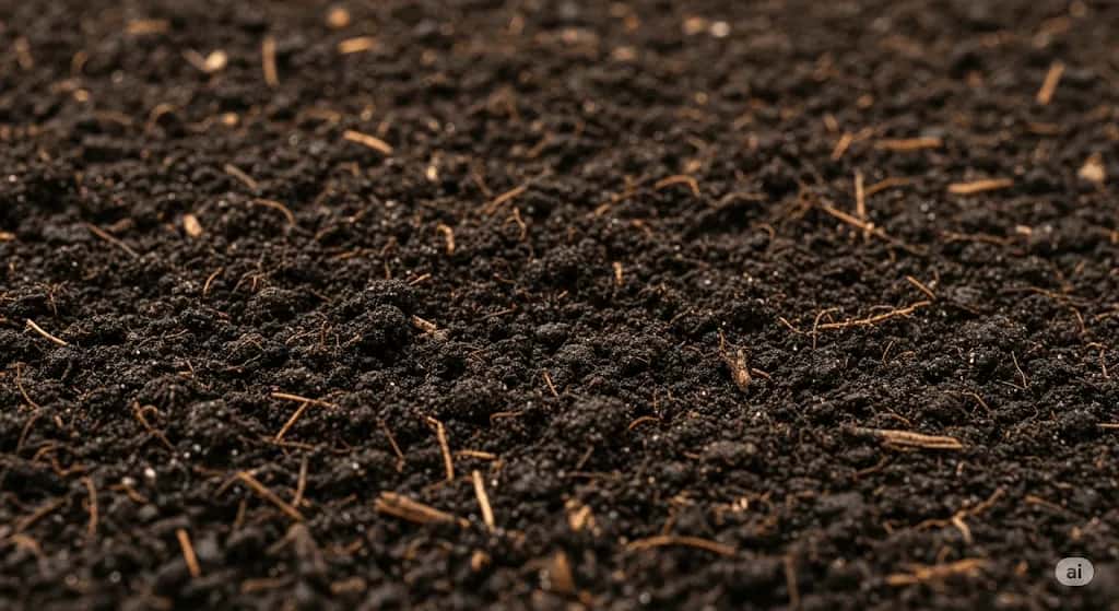 Donkere grond textuur voor tuinaanleg